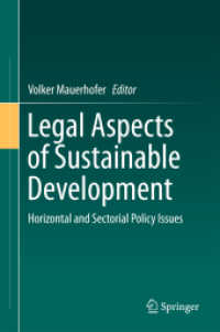 Legal Aspects of Sustainable Development : Horizontal and Sectorial Policy Issues