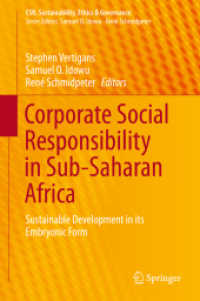 Corporate Social Responsibility in Sub-Saharan Africa : Sustainable Development in its Embryonic Form (Csr, Sustainability, Ethics & Governance)