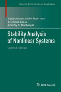 非線形系の安定性分析（第２版）<br>Stability Analysis of Nonlinear Systems (Systems & Control: Foundations & Applications) （2ND）