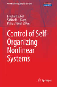 自己組織化非線形系の制御<br>Control of Self-Organizing Nonlinear Systems (Understanding Complex Systems)