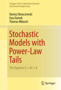 Stochastic Models with Power-Law Tails : The Equation X = AX + B (Springer Series in Operations Research and Financial Engineering)