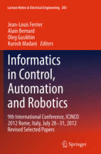 Informatics in Control, Automation and Robotics : 9th International Conference, ICINCO 2012 Rome, Italy, July 28-31, 2012 Revised Selected Papers (Lecture Notes in Electrical Engineering)