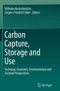 Carbon Capture, Storage and Use : Technical, Economic, Environmental and Societal Perspectives