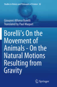Borelli's on the Movement of Animals - on the Natural Motions Resulting from Gravity (Studies in History and Philosophy of Science)