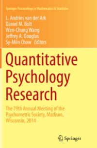 Quantitative Psychology Research : The 79th Annual Meeting of the Psychometric Society, Madison, Wisconsin, 2014 (Springer Proceedings in Mathematics & Statistics)