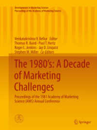 The 1980's: a Decade of Marketing Challenges : Proceedings of the 1981 Academy of Marketing Science (AMS) Annual Conference (Developments in Marketing Science: Proceedings of the Academy of Marketing Science)