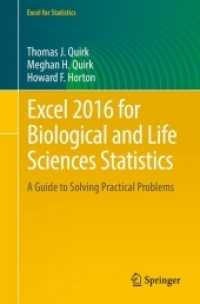 Excel 2016 for Biological and Life Sciences Statistics : A Guide to Solving Practical Problems (Excel for Statistics)