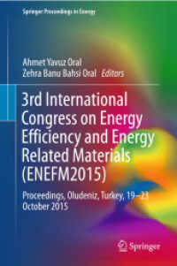 3rd International Congress on Energy Efficiency and Energy Related Materials (ENEFM2015) : Proceedings, Oludeniz, Turkey, 19-23 October 2015 (Springer Proceedings in Energy)