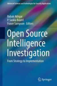 Open Source Intelligence Investigation : From Strategy to Implementation (Advanced Sciences and Technologies for Security Applications)