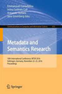 Metadata and Semantics Research : 10th International Conference, MTSR 2016, Göttingen, Germany, November 22-25, 2016, Proceedings (Communications in Computer and Information Science)