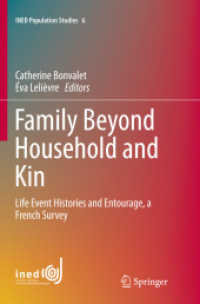 Family Beyond Household and Kin : Life Event Histories and Entourage, a French Survey (Ined Population Studies)