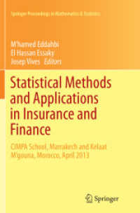 Statistical Methods and Applications in Insurance and Finance : CIMPA School, Marrakech and Kelaat M'gouna, Morocco, April 2013 (Springer Proceedings in Mathematics & Statistics)