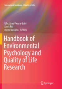 Handbook of Environmental Psychology and Quality of Life Research (International Handbooks of Quality-of-life)