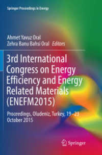 3rd International Congress on Energy Efficiency and Energy Related Materials (ENEFM2015) : Proceedings, Oludeniz, Turkey, 19-23 October 2015 (Springer Proceedings in Energy)