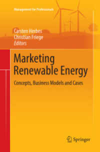 Marketing Renewable Energy : Concepts, Business Models and Cases (Management for Professionals)