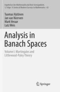 Analysis in Banach Spaces : Volume I: Martingales and Littlewood-Paley Theory (Ergebnisse der Mathematik und ihrer Grenzgebiete. 3. Folge / a Series of Modern Surveys in Mathematics)