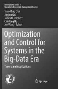 Optimization and Control for Systems in the Big-Data Era : Theory and Applications (International Series in Operations Research & Management Science)