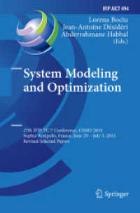 System Modeling and Optimization : 27th IFIP TC 7 Conference, CSMO 2015, Sophia Antipolis, France, June 29 - July 3, 2015, Revised Selected Papers (Ifip Advances in Information and Communication Technology)