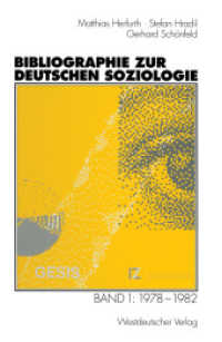 Bibliographie zur deutschen Soziologie : Band 1: 1978-1982 （1998）