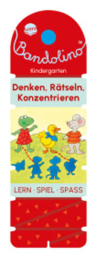 Bandolino. Denken, Rätseln, Konzentrieren : Lernspiel mit Lösungskontrolle für Kinder ab 4 Jahren (Bandolino) （2024. 32 S. Mit Lösungsschnur. 233.00 mm）