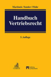 Handbuch Vertriebsrecht : National - international （5. Aufl. 2024. 2400 S. 240 mm）