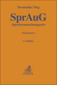 Sprecherausschussgesetz. SprAuG : Kommentar (Gelbe Erläuterungsbücher) （6. Aufl. 2025. 600 S. 194 mm）