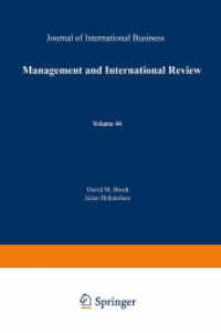 Management and International Review (mir Special Issue) （2004. 154 S. 154 p. 0 mm）