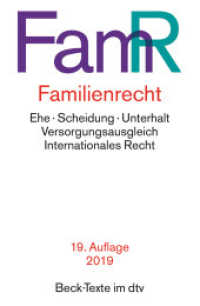 Familienrecht (FamR) : Rechtsstand: 1. Februar 2019. Textausg. Einf. v. Dagmar Coester-Waltjen (dtv Taschenbücher 5577)