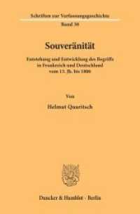 Souveränität. : Entstehung und Entwicklung des Begriffs in Frankreich und Deutschland vom 13. Jh. bis 1806. (Schriften zur Verfassungsgeschichte 38) （1986. 128 S. 128 S. 23.3 cm）