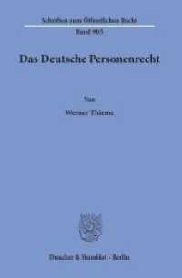 Das Deutsche Personenrecht (Schriften zum Öffentlichen Recht Bd.905) （2003. 307 S. 233 mm）