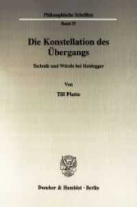 Die Konstellation des Übergangs. : Technik und Würde bei Heidegger.. Dissertationsschrift (Philosophische Schriften (PHS) 55) （2003. 248 S. 224 mm）