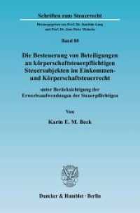 Die Besteuerung von Beteiligungen an k&ouml;rperschaftsteuerpflichtigen Steuersubjekten im Einkommen- und K&ouml;rperschaftsteuerr (Schriften zum Steuerrecht 80) （2004. 265 S. 1 Tab.; 265 S., 1 schw.-w. Tab. 224 mm）