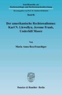 Der amerikanische Rechtsrealismus: Karl N. Llewellyn, Jerome Frank, Underhill Moore. : Dissertationsschrift (Schriftenreihe zur Rechtssoziologie und Rechtstatsachenforschung 86) （2005. 208 S. 208 S. 233 mm）