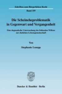Die Scheineheproblematik in Gegenwart und Vergangenheit. : Eine dogmatische Untersuchung des fehlenden Willens zur ehelichen Lebensgemeinschaft.. Dissertationsschrift (Schriften zum Bürgerlichen Recht 359) （2007. 181 S. 181 S. 233 mm）