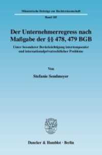 Der Unternehmerregress nach Maßgabe der 478, 479 BGB. : Unter besonderer Berücksichtigung intertemporaler und internationalprivatrechtlicher Probleme.. Dissertationsschrift (Münsterische Beiträge zur Rechtswissenschaft (MBR) 185) （2008. 380 S. 233 mm）