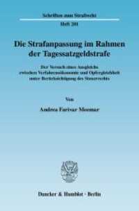 Die Strafanpassung im Rahmen der Tagessatzgeldstrafe. : Der Versuch eines Ausgleichs zwischen Verfahrensökonomie und Opfergleichheit unter Berücksichtigung des Steuerrechts.. Dissertationsschrift (Schriften zum Strafrecht 201) （2009. 217 S. Tab.;217 S. 233 mm）