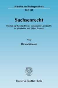 Sachsenrecht. : Studien zur Geschichte des sächsischen Landrechts in Mittelalter und früher Neuzeit.. Dissertationsschrift (Schriften zur Rechtsgeschichte 142) （2009. 778 S. Tab., Abb.; 778 S. 233 mm）