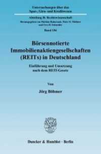 Börsennotierte Immobilienaktiengesellschaften (REITs) in Deutschland : Einführung und Umsetzung nach dem REIT-Gesetz. Dissertationsschrift (Untersuchungen über das Spar-, Giro- und Kreditwesen. Abteilung B: Rechtswissenschaft 184) （2010. 220 S. 233 mm）
