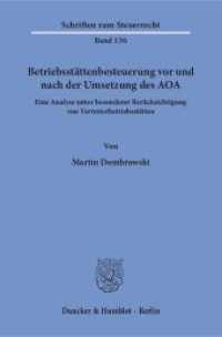 Betriebsst&auml;ttenbesteuerung vor und nach der Umsetzung des AOA. : Eine Analyse unter besonderer Ber&uuml;cksichtigung von Vertreterbetriebsst&auml;tten. (Schriften zum Steuerrecht)