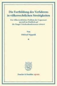 Die Fortbildung des Verfahrens in völkerrechtlichen Streitigkeiten. : Ein völkerrechtliches Problem der Gegenwart speziell im Hinblick auf die Haager Friedenskonferenzen erörtert. (Duncker & Humblot reprints) （2013. VI, 665 S. VI, 665 S. 233 mm）