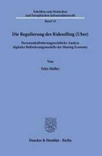 Die Regulierung des Rideselling (Uber). : Personenbeförderungsrechtliche Analyse digitaler Beförderungsmodelle der Sharing Economy.. Dissertationsschrift (Schriften zum Deutschen und Europäischen Infrastrukturrecht 18) （2021. 658 S. 233 mm）