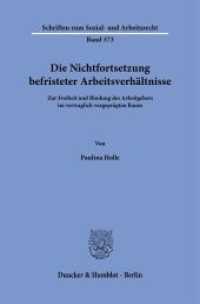 Die Nichtfortsetzung befristeter Arbeitsverhältnisse. : Zur Freiheit und Bindung des Arbeitgebers im vertraglich vorgeprägten Raum.. Dissertationsschrift (Schriften zum Sozial- und Arbeitsrecht 373) （2022. 591 S. 4 Tab.; 591 S., 4 schw.-w. Tab. 233 mm）