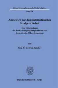 Amnestien vor dem Internationalen Strafgerichtshof : Eine Untersuchung der Berücksichtigungsmöglichkeiten von Amnestien im Völkerstrafprozess. Dissertationsschrift (Kölner Kriminalwissenschaftliche Schriften 79) （2024. 323 S. 1 Tab.; 323 S., 1 schw.-w. Tab. 233 mm）