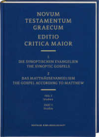 ECM I.1/3 Matthäusevangelium. Studien : Novum Testamentum Graecum. Editio Critica Maior (Novum Testamentum Graecum - Editio Critica Maior I.1/3) （1. Auflage, Neuausgabe. 2025. 272 S. 27.5 cm）