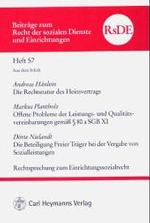 Beitr&auml;ge zum Recht der sozialen Dienste und Einrichtungen (RsDE).H.57