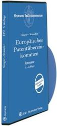 Europ&auml;isches Patent&uuml;bereinkommen (EP&Uuml;), Kommentar, CD-ROM (Heymanns Taschenkommentare zum gewerblichen Rechtsschutz) （5. Aufl.）