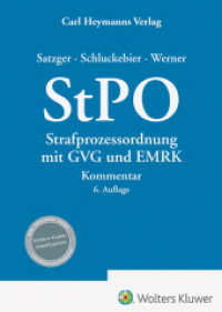 StPO - Kommentar : Strafprozessordnung mit GVG und EMRK （6. Aufl. 2025. 2900 S. 250 mm）