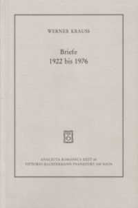 Briefe 1922 bis 1976 (Analecta Romanica Bd.65) （2002. 1053 S. 24 cm）