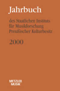 Jahrbuch des Staatlichen Instituts für Musikforschung (SIM) Preußischer Kulturbesitz; . : 2000 （zahlreiche Notenbeispiele. 2000. viii, 301 S. VIII, 301 S. 235 mm）