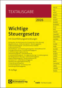 Wichtige Steuergesetze : mit Durchf&uuml;hrungsordnungen （78. Aufl. 2026. 1500 S. 210 mm）